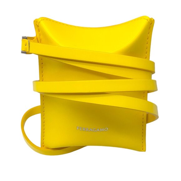 Salvatore Ferragamo Handbags - SALVATORE FERRAGAMO YELLOW LEATHER POUCH ON STRAP